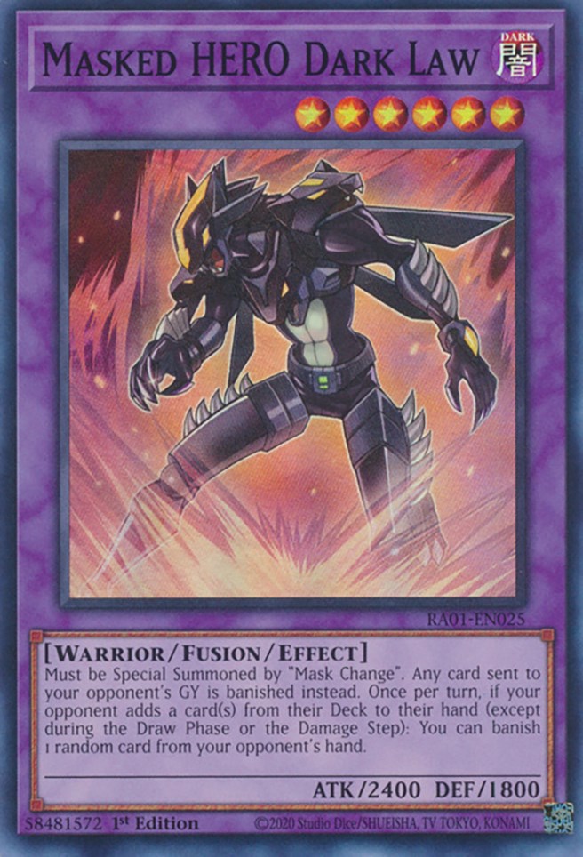 Masked HERO Dark Law [RA01-EN025] Super Rare | Pegasus Games WI