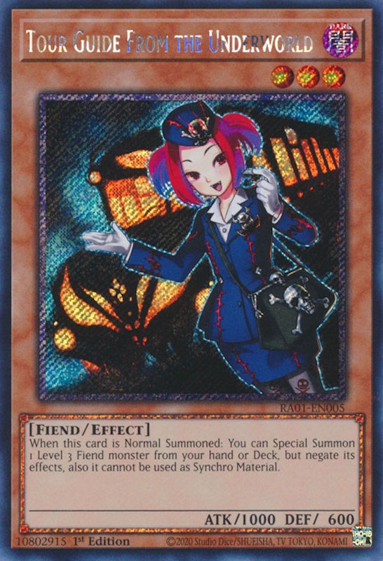 Tour Guide From the Underworld [RA01-EN005] Platinum Secret Rare | Pegasus Games WI