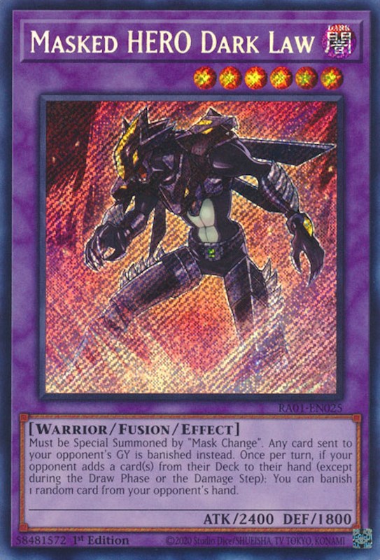 Masked HERO Dark Law [RA01-EN025] Secret Rare | Pegasus Games WI