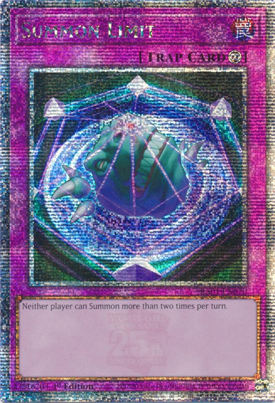 Summon Limit [RA01-EN070] Quarter Century Secret Rare | Pegasus Games WI