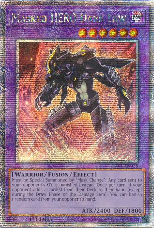 Masked HERO Dark Law [RA01-EN025] Quarter Century Secret Rare | Pegasus Games WI