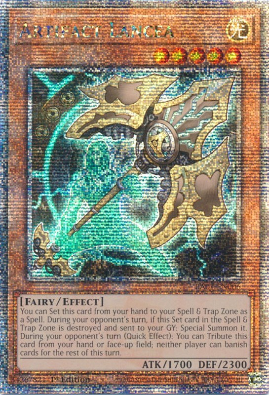 Artifact Lancea [RA01-EN006] Quarter Century Secret Rare | Pegasus Games WI