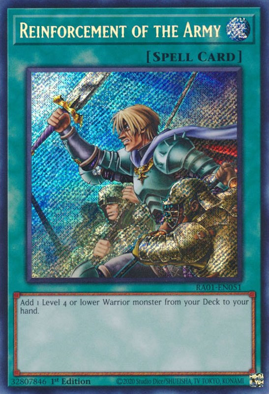 Reinforcement of the Army [RA01-EN051] Secret Rare | Pegasus Games WI