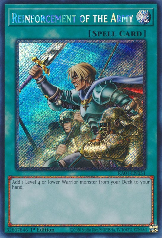 Reinforcement of the Army [RA01-EN051] Platinum Secret Rare | Pegasus Games WI