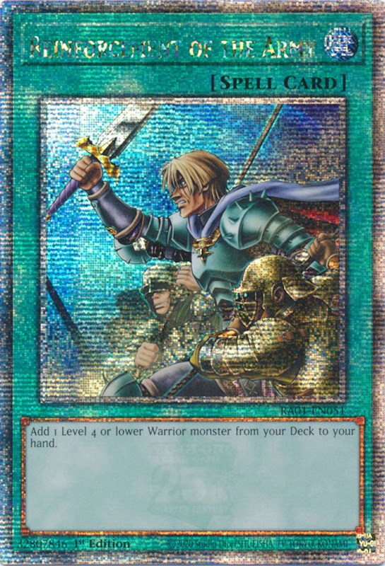 Reinforcement of the Army [RA01-EN051] Quarter Century Secret Rare | Pegasus Games WI