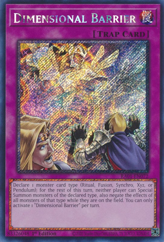 Dimensional Barrier [RA01-EN072] Platinum Secret Rare | Pegasus Games WI