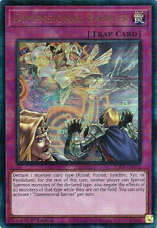 Dimensional Barrier [RA01-EN072] Prismatic Ultimate Rare | Pegasus Games WI