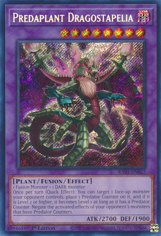 Predaplant Dragostapelia [RA01-EN027] Secret Rare | Pegasus Games WI