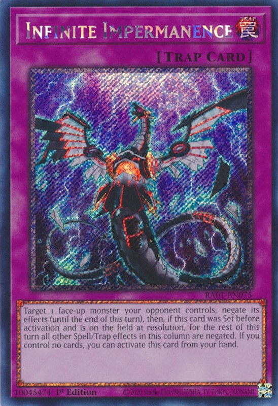 Infinite Impermanence [RA01-EN075] Platinum Secret Rare | Pegasus Games WI