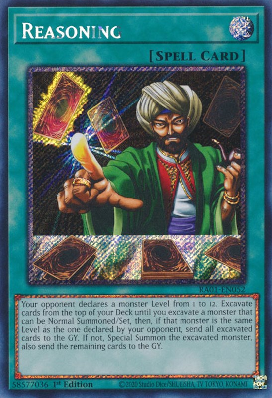 Reasoning [RA01-EN052] Platinum Secret Rare | Pegasus Games WI