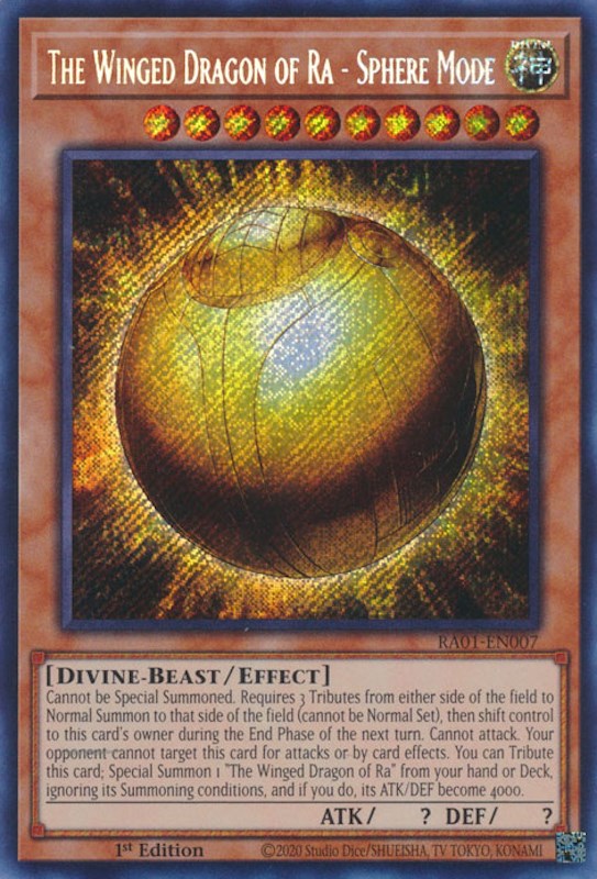 The Winged Dragon of Ra - Sphere Mode [RA01-EN007] Secret Rare | Pegasus Games WI