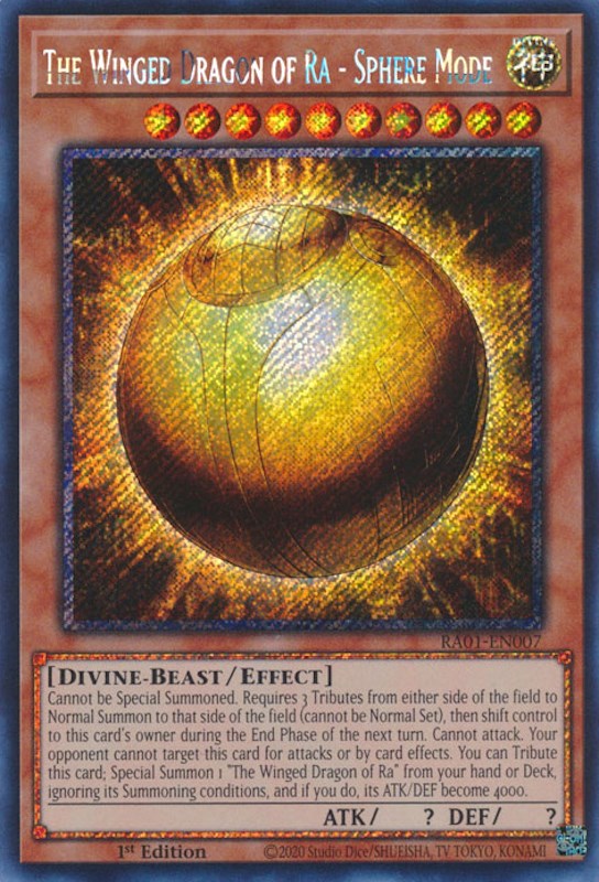 The Winged Dragon of Ra - Sphere Mode [RA01-EN007] Platinum Secret Rare | Pegasus Games WI