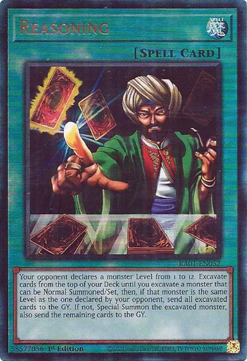Reasoning [RA01-EN052] Prismatic Ultimate Rare | Pegasus Games WI