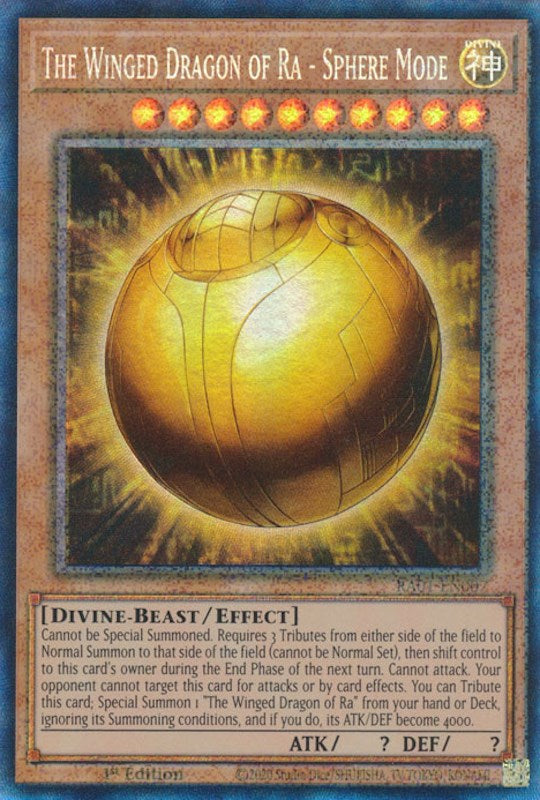 The Winged Dragon of Ra - Sphere Mode [RA01-EN007] Prismatic Collector's Rare | Pegasus Games WI