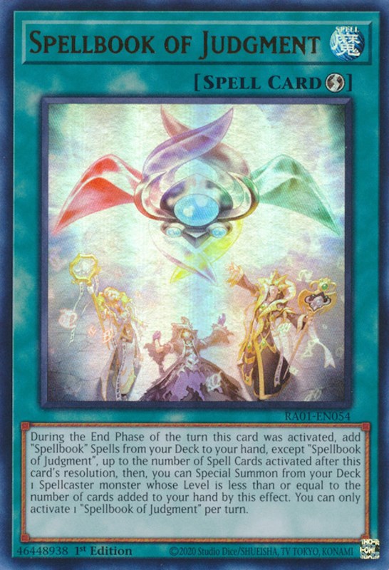 Spellbook of Judgment [RA01-EN054] Ultra Rare | Pegasus Games WI