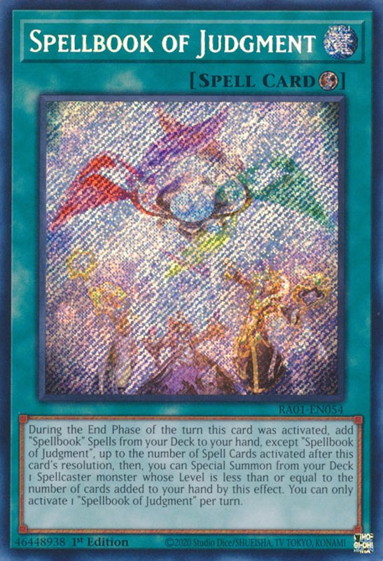 Spellbook of Judgment [RA01-EN054] Secret Rare | Pegasus Games WI
