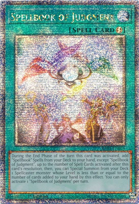 Spellbook of Judgment [RA01-EN054] Quarter Century Secret Rare | Pegasus Games WI