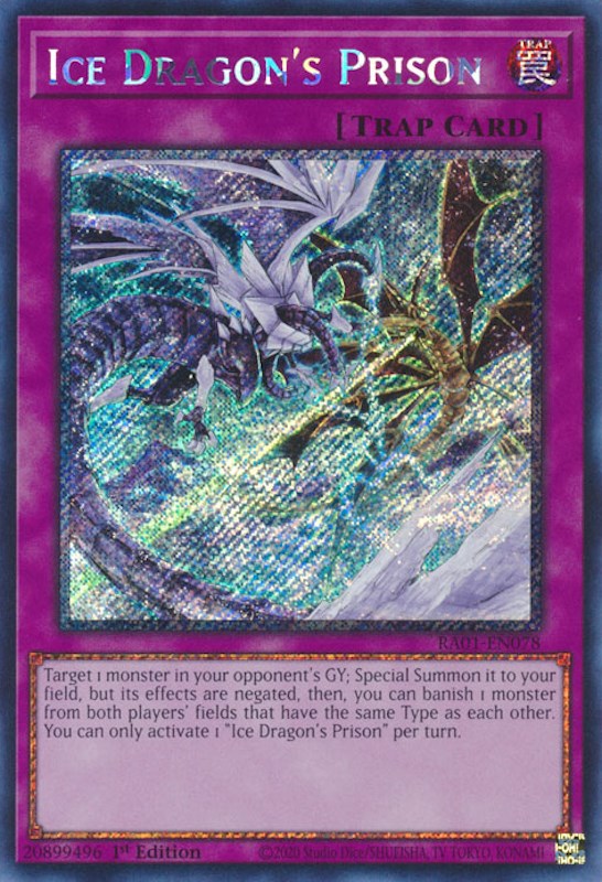 Ice Dragon's Prison [RA01-EN078] Platinum Secret Rare | Pegasus Games WI