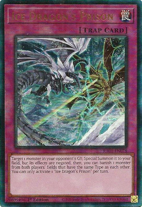 Ice Dragon's Prison [RA01-EN078] Prismatic Ultimate Rare | Pegasus Games WI