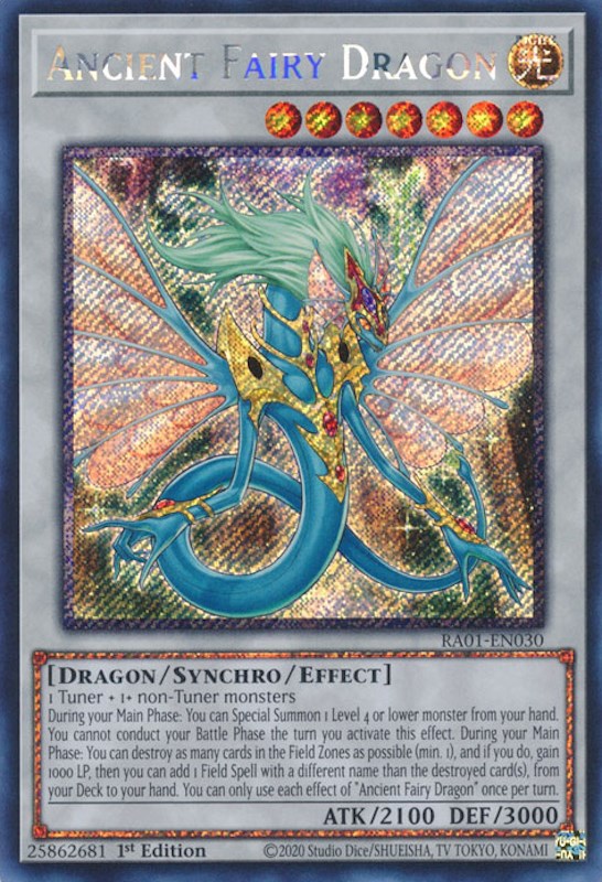 Ancient Fairy Dragon [RA01-EN030] Platinum Secret Rare | Pegasus Games WI