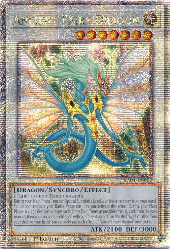 Ancient Fairy Dragon [RA01-EN030] Quarter Century Secret Rare | Pegasus Games WI