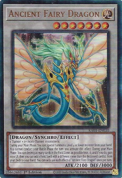 Ancient Fairy Dragon [RA01-EN030] Prismatic Ultimate Rare | Pegasus Games WI