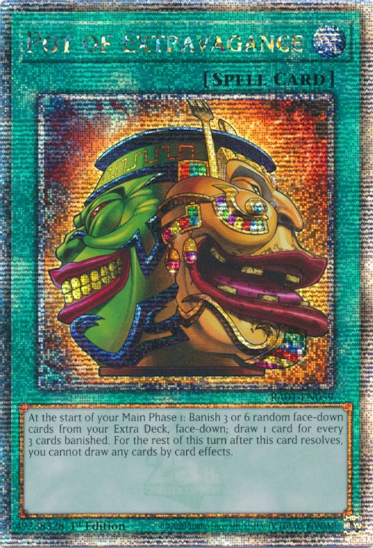 Pot of Extravagance [RA01-EN059] Quarter Century Secret Rare | Pegasus Games WI