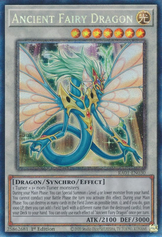Ancient Fairy Dragon [RA01-EN030] Prismatic Collector's Rare | Pegasus Games WI