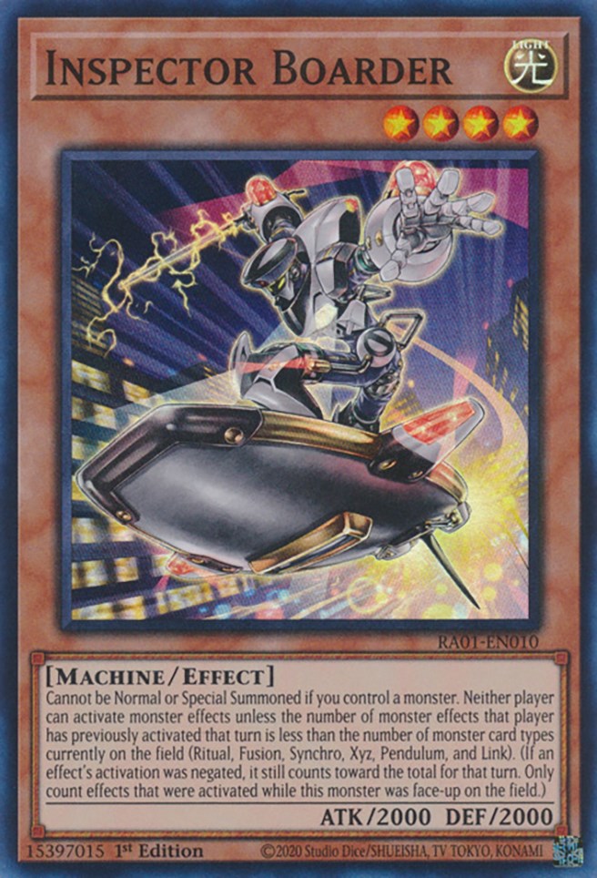 Inspector Boarder [RA01-EN010] Super Rare | Pegasus Games WI