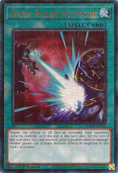 Dark Ruler No More [RA01-EN060] Prismatic Ultimate Rare | Pegasus Games WI
