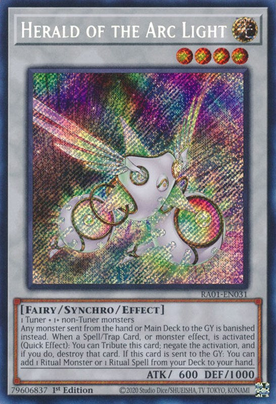 Herald of the Arc Light [RA01-EN031] Secret Rare | Pegasus Games WI