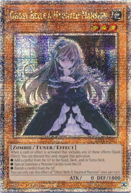 Ghost Belle & Haunted Mansion [RA01-EN011] Quarter Century Secret Rare | Pegasus Games WI