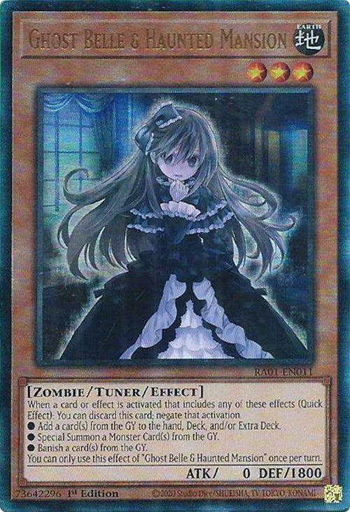 Ghost Belle & Haunted Mansion [RA01-EN011] Prismatic Ultimate Rare | Pegasus Games WI