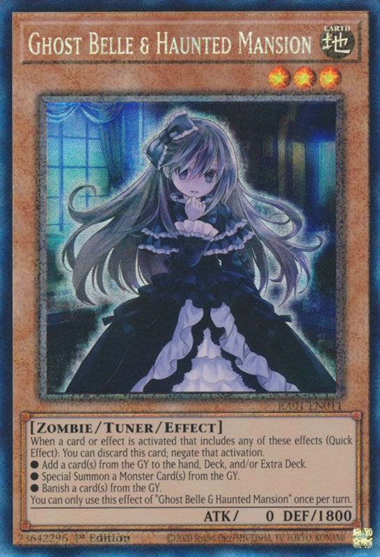 Ghost Belle & Haunted Mansion [RA01-EN011] Prismatic Collector's Rare | Pegasus Games WI