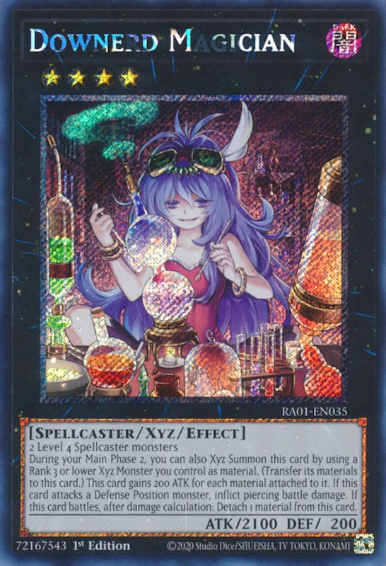 Downerd Magician [RA01-EN035] Platinum Secret Rare | Pegasus Games WI