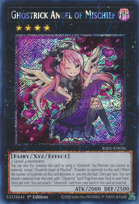 Ghostrick Angel of Mischief [RA01-EN036] Platinum Secret Rare | Pegasus Games WI