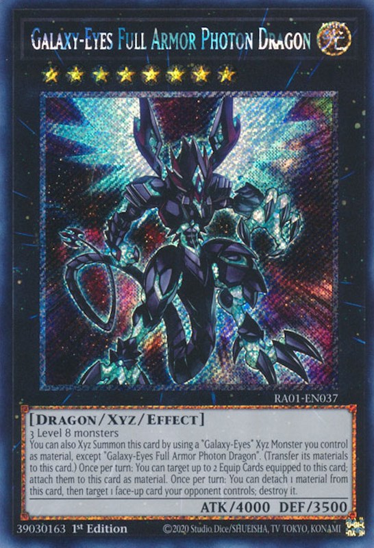 Galaxy-Eyes Full Armor Photon Dragon [RA01-EN037] Platinum Secret Rare | Pegasus Games WI