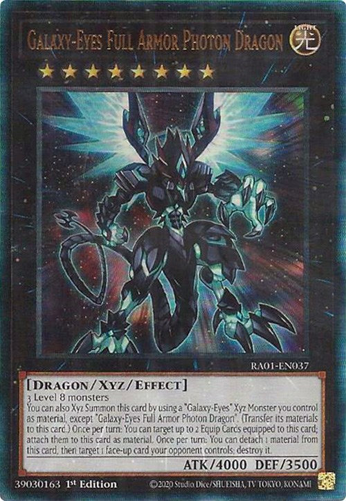 Galaxy-Eyes Full Armor Photon Dragon [RA01-EN037] Prismatic Ultimate Rare | Pegasus Games WI