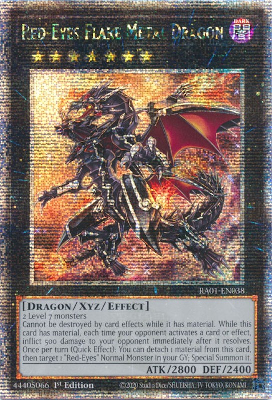 Red-Eyes Flare Metal Dragon [RA01-EN038] Quarter Century Secret Rare | Pegasus Games WI