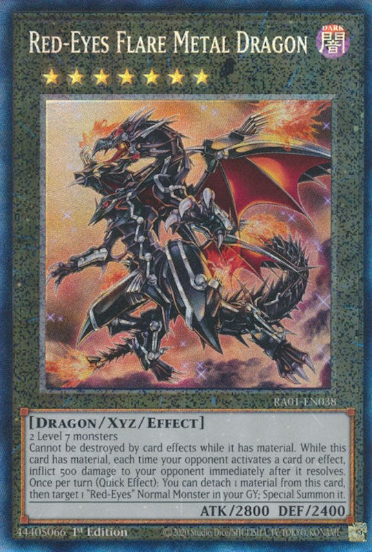 Red-Eyes Flare Metal Dragon [RA01-EN038] Prismatic Collector's Rare | Pegasus Games WI