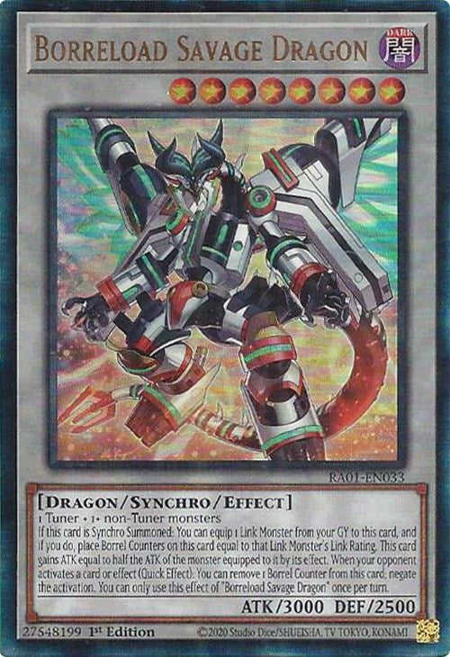 Borreload Savage Dragon [RA01-EN033] Prismatic Ultimate Rare | Pegasus Games WI