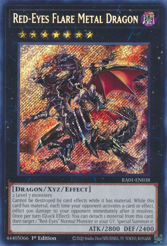 Red-Eyes Flare Metal Dragon [RA01-EN038] Secret Rare | Pegasus Games WI