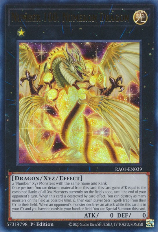 Number 100: Numeron Dragon [RA01-EN039] Ultra Rare | Pegasus Games WI