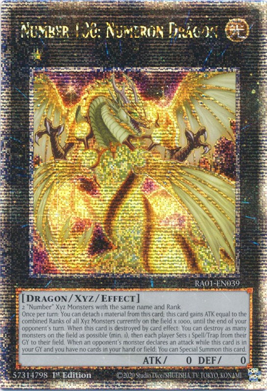 Number 100: Numeron Dragon [RA01-EN039] Quarter Century Secret Rare | Pegasus Games WI