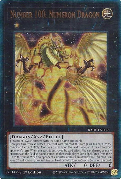 Number 100: Numeron Dragon [RA01-EN039] Prismatic Ultimate Rare | Pegasus Games WI