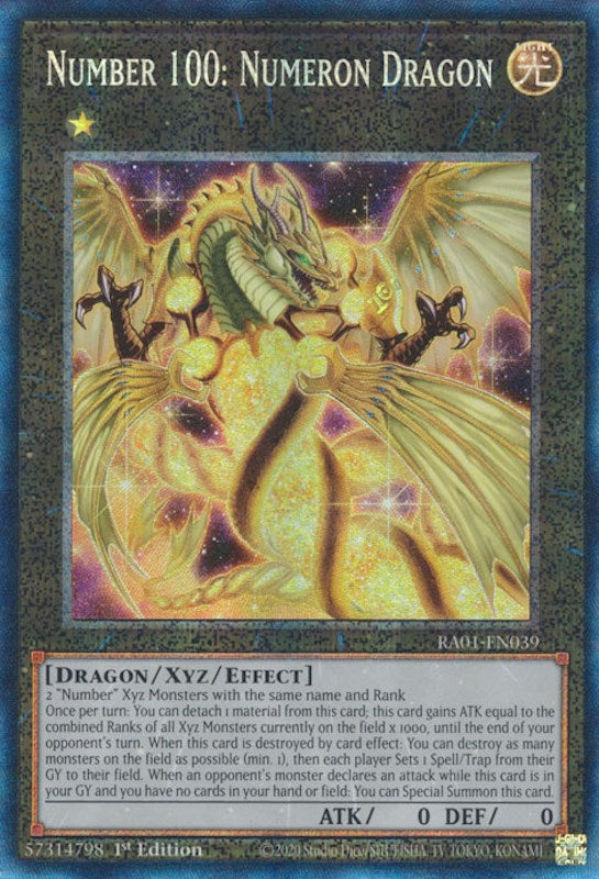 Number 100: Numeron Dragon [RA01-EN039] Prismatic Collector's Rare | Pegasus Games WI