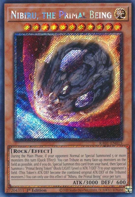 Nibiru, the Primal Being [RA01-EN015] Platinum Secret Rare | Pegasus Games WI