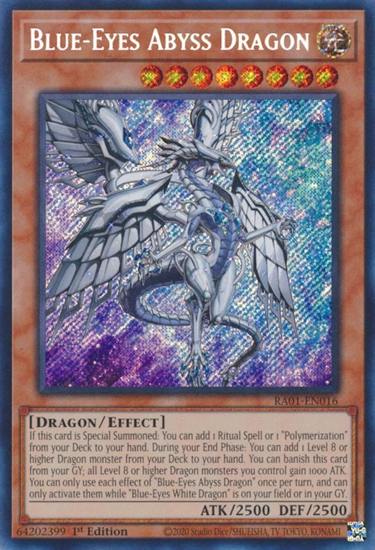 Blue-Eyes Abyss Dragon [RA01-EN016] Secret Rare | Pegasus Games WI