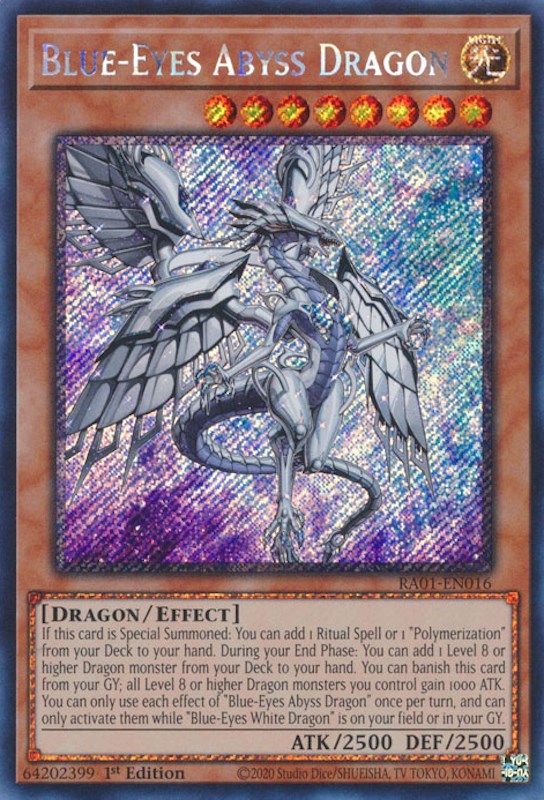 Blue-Eyes Abyss Dragon [RA01-EN016] Platinum Secret Rare | Pegasus Games WI