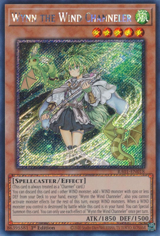 Wynn the Wind Channeler [RA01-EN018] Platinum Secret Rare | Pegasus Games WI